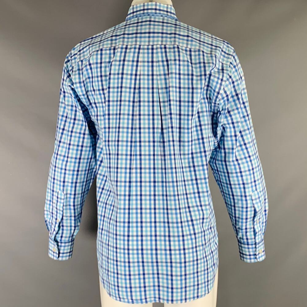 VINEYARD VINES Size M Blue White Checkered Cotton One pocket Long Sleeve Shirt - Picture 4 of 6